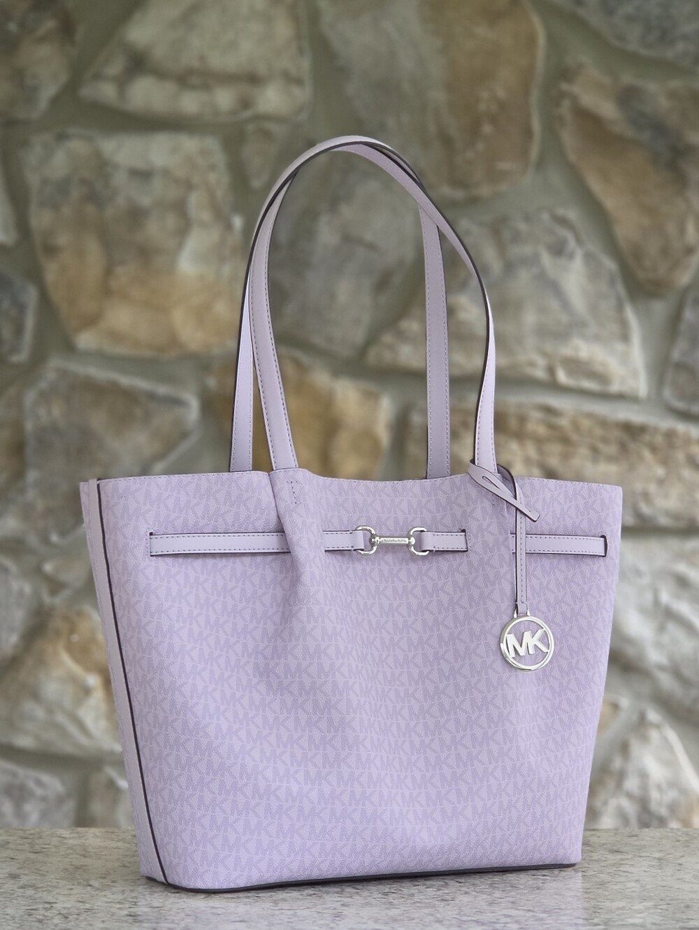 Michael Kors Carson Purple Logo Large Tote